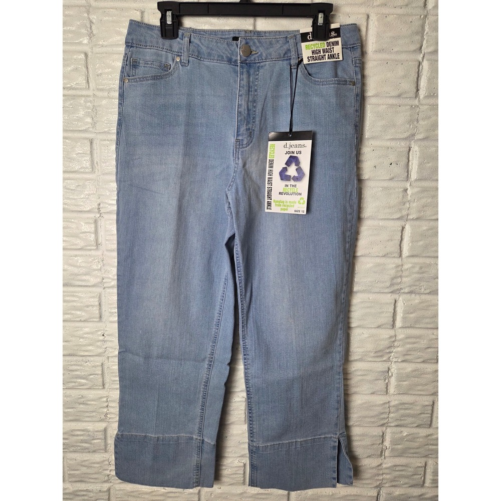 D. Jeans Women's size 12 High Waist Straight Ankle Recycled Denim NWT